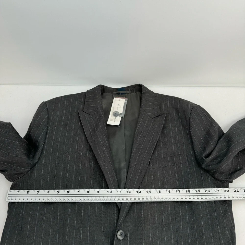 NWD French Connection Men's 100% Linen Gray Blazer Sport coat Men’s 44 Striped